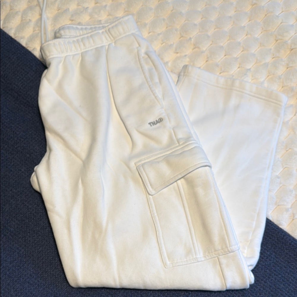 TNA White Cargo Pants Relaxed Fit Cotton